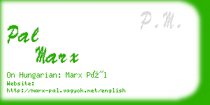 pal marx business card